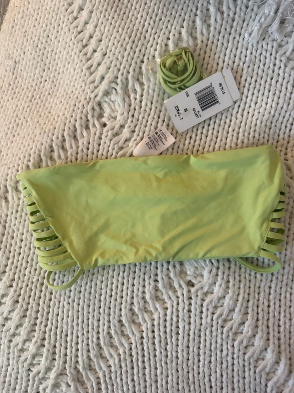 l*space Neon Lime Strappy Bandeau